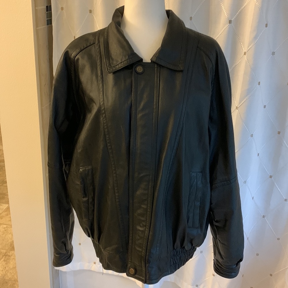 Men’s leather bomber jacket - Picture 2 of 5